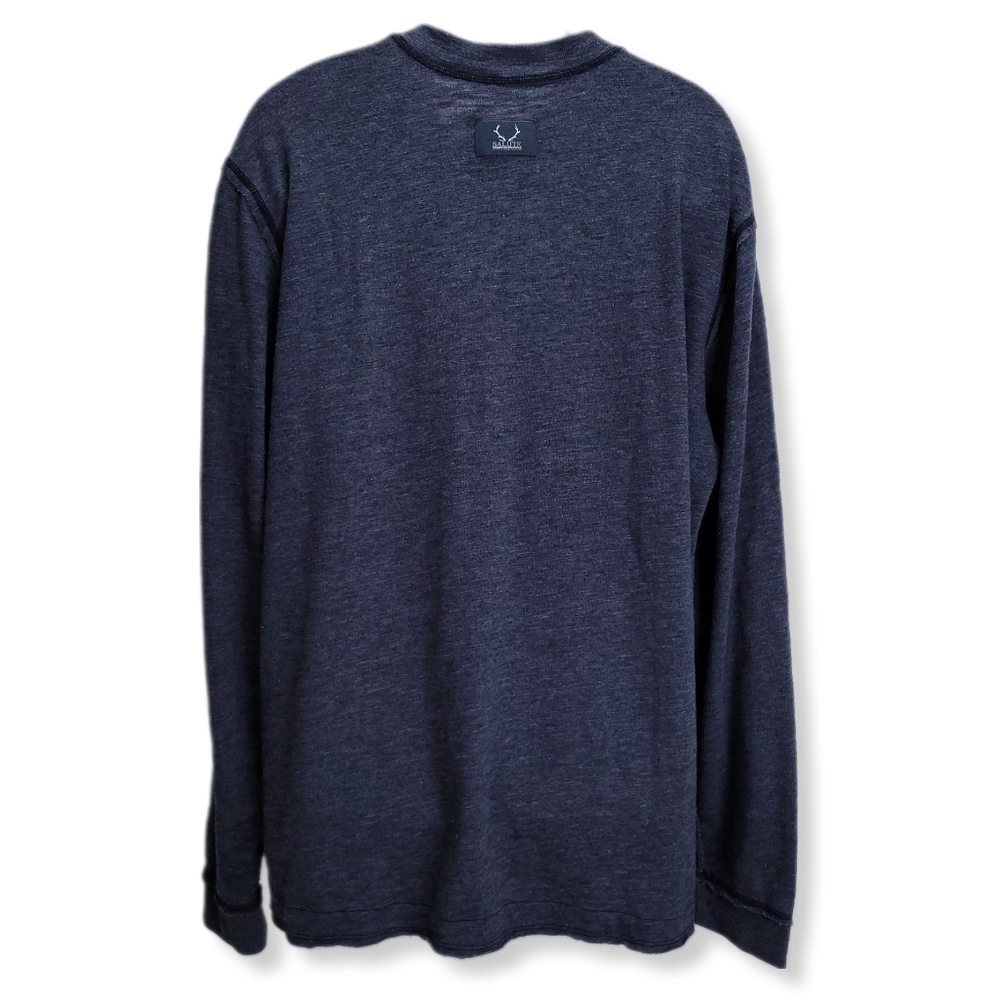 Salute by Levelwear Mens XXL Henley Shirt Gray Nebraska Cornhuskers Long Sleeve - Picture 3 of 7